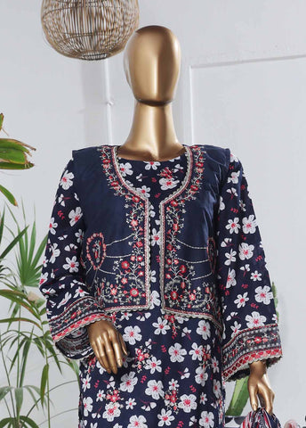 Bin Saeed Fabric - SME-KT-0804 -3 Piece Embroidered Coat Styled Stitched Suit