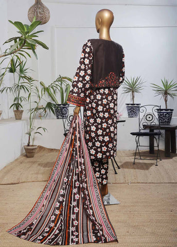 SME-KT-0805 -3 Piece Embroidered Coat Styled Stitched Suit