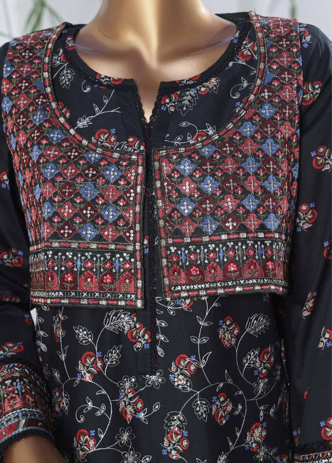 Bin Saeed Fabric - SME-KT-0806 -3 Piece Embroidered Coat Styled Stitched Suit