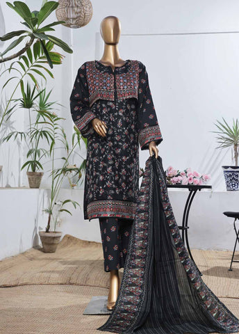 SME-KT-0806 -3 Piece Embroidered Coat Styled Stitched Suit