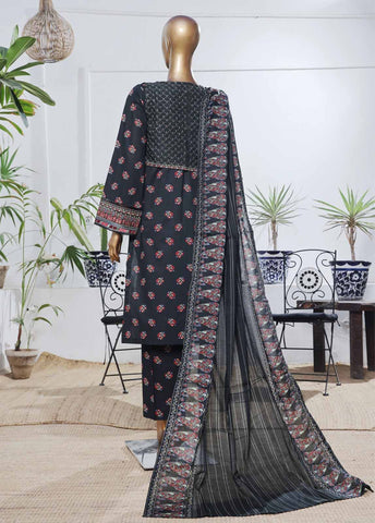 SME-KT-0806 -3 Piece Embroidered Coat Styled Stitched Suit