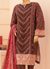 SMEMB-0665- 3 Piece Embroidered Stitched Suit