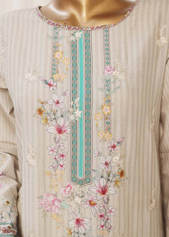 SMED-001- 3 Piece Printed Embroidered Stitched Suit