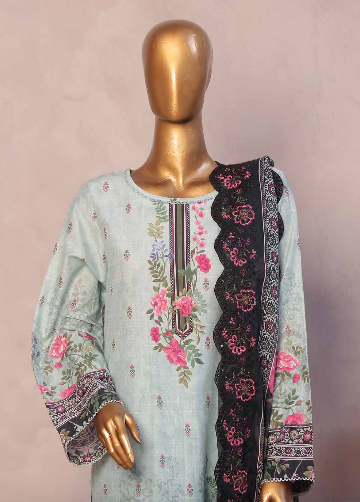 Bin Saeed Fabric - SMED-002 -3 Piece Embroidered Stitched Suit