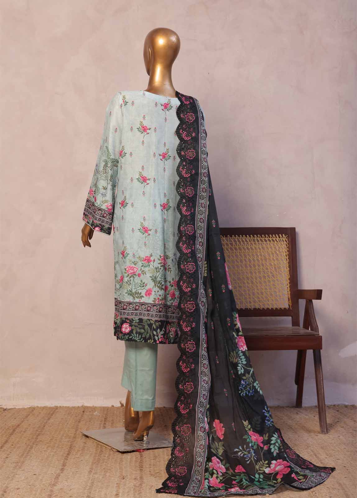 Bin Saeed Fabric - SMED-002 -3 Piece Embroidered Stitched Suit