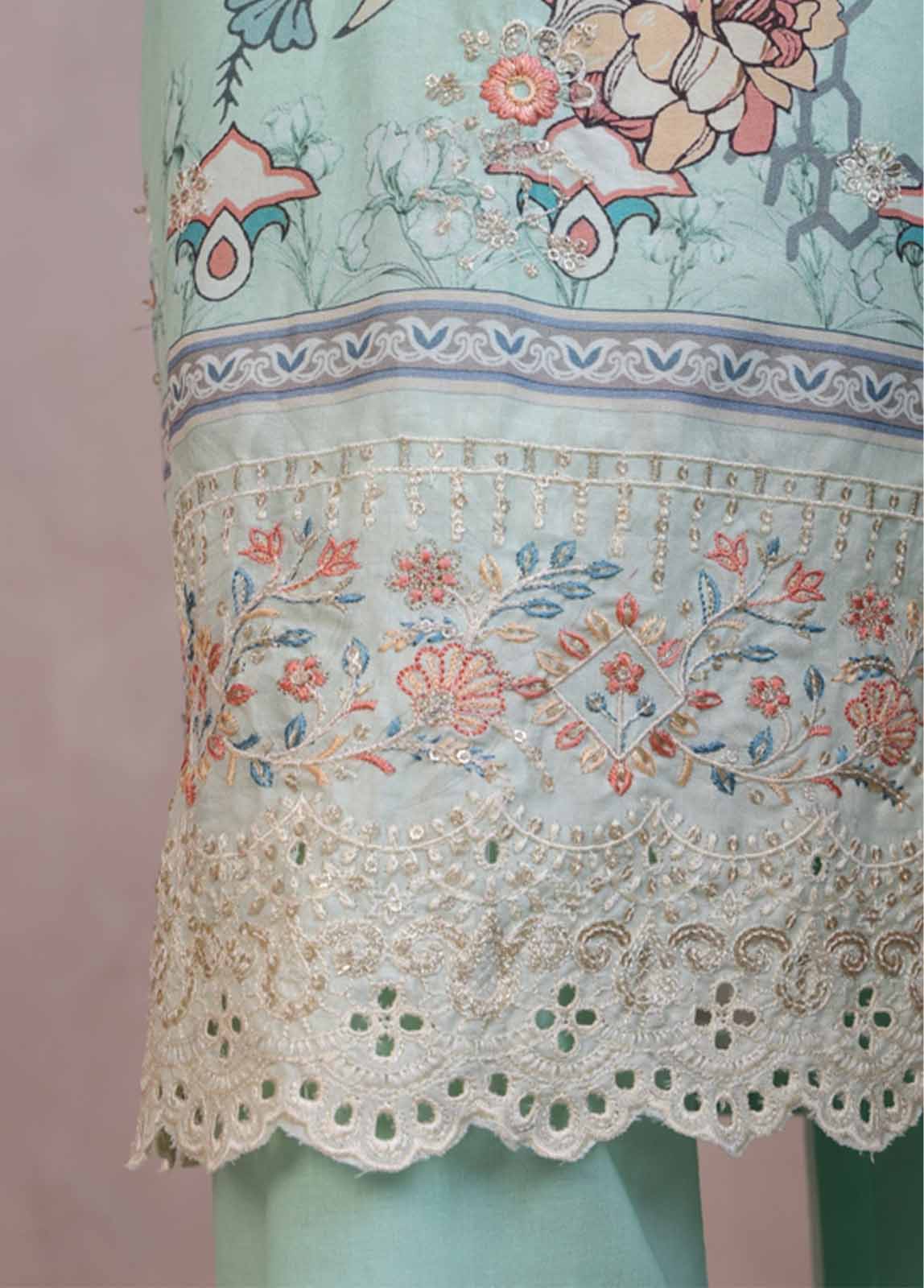 Bin Saeed Fabric - SMED-003 -3 Piece Embroidered Stitched Suit