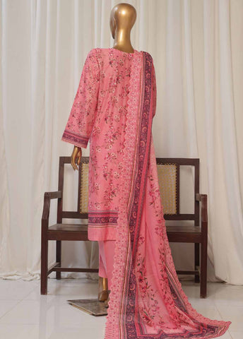 Bin Saeed Fabric - SMED-004- 3 Piece Printed Embroidered Stitched Suit