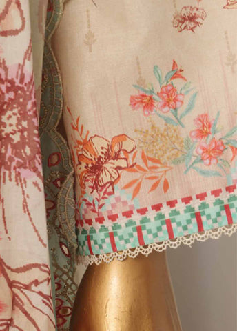 Bin Saeed Fabric - SMED-008- 3 Piece Printed Embroidered Stitched Suit