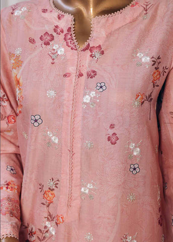 Bin Saeed Fabric - SMED-010- 3 Piece Printed Embroidered Stitched Suit