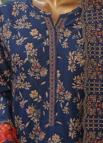 Bin Saeed Fabric - SMED-011- 3 Piece Printed Embroidered Stitched Suit