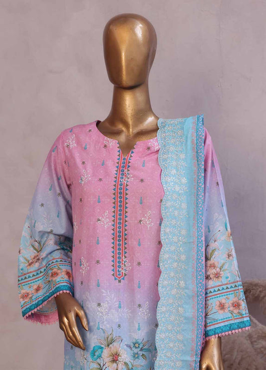 Bin Saeed Fabric - SMED-013 -3 Piece Embroidered Stitched Suit