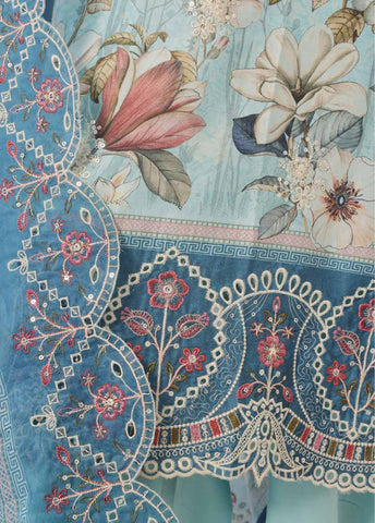 Bin Saeed Fabric - SMED-017- 3 Piece Printed Embroidered Stitched Suit