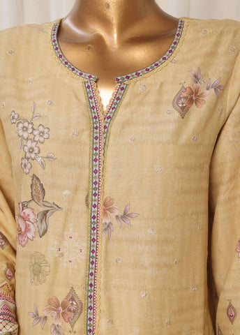 SMED-021- 3 Piece Printed Embroidered Stitched Suit