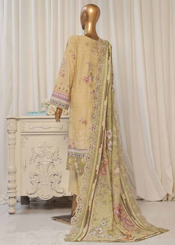 SMED-021- 3 Piece Printed Embroidered Stitched Suit