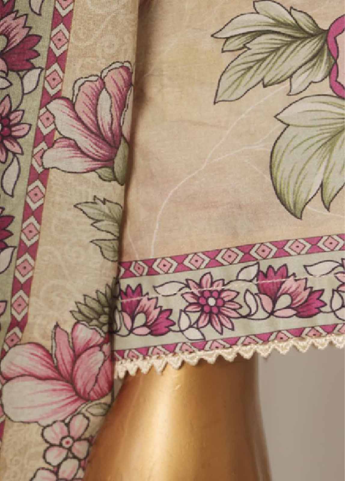 Bin Saeed Fabric - SMED-024- 3 Piece Printed Embroidered Stitched Suit