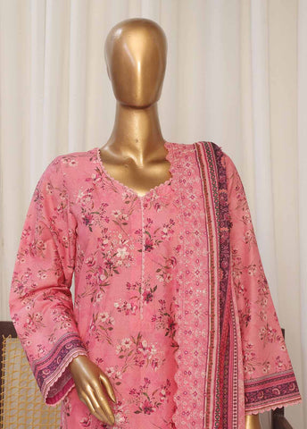 SMED-004- 3 Piece Printed Embroidered Stitched Suit