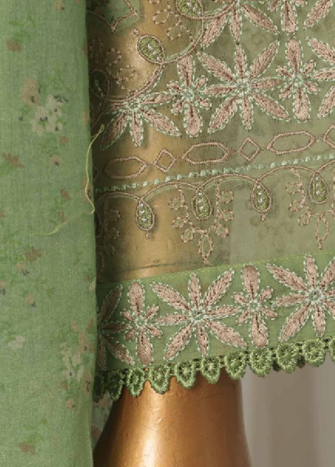 Bin Saeed Fabric - SMED-053- 3 Piece Printed Embroidered Stitched Suit