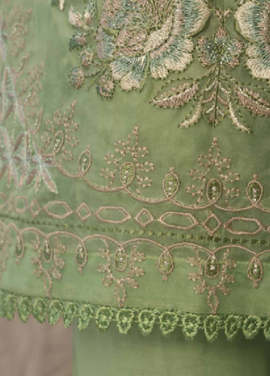 Bin Saeed Fabric - SMED-053- 3 Piece Printed Embroidered Stitched Suit