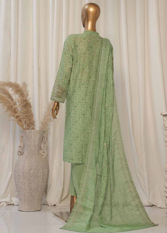 Bin Saeed Fabric - SMED-053- 3 Piece Printed Embroidered Stitched Suit