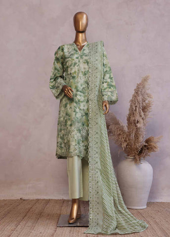 Bin Saeed Fabric - SMED-055 -3 Piece Embroidered Stitched Suit
