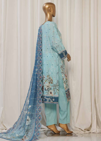 SMED-017- 3 Piece Printed Embroidered Stitched Suit