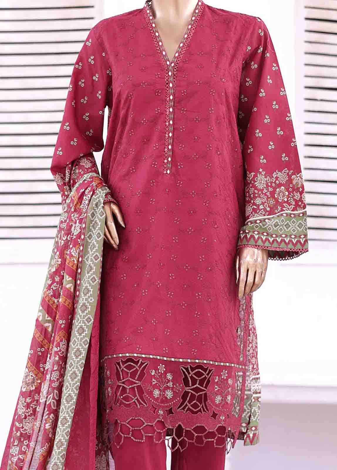 Bin Saeed Fabric - SMEMB-001 B- 3 Piece Embroidered Stitched Suit