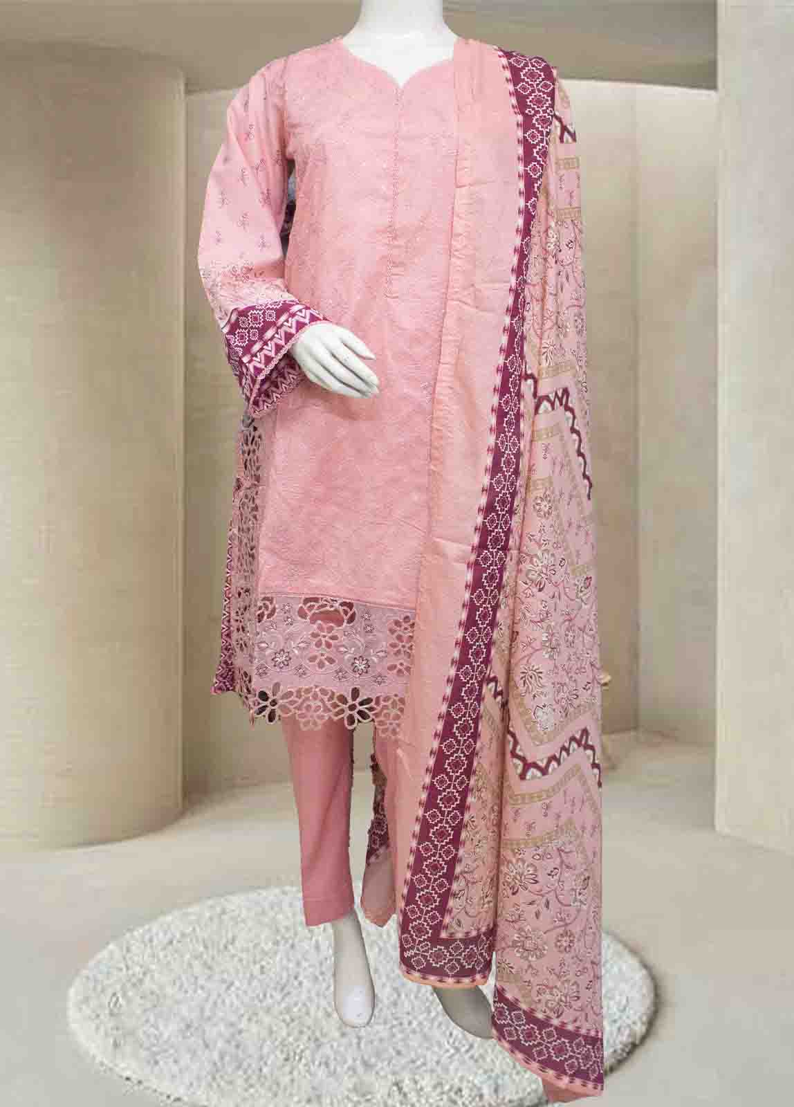 Bin Saeed Fabric - SMEMB-003- 3 Piece Embroidered Stitched Suit