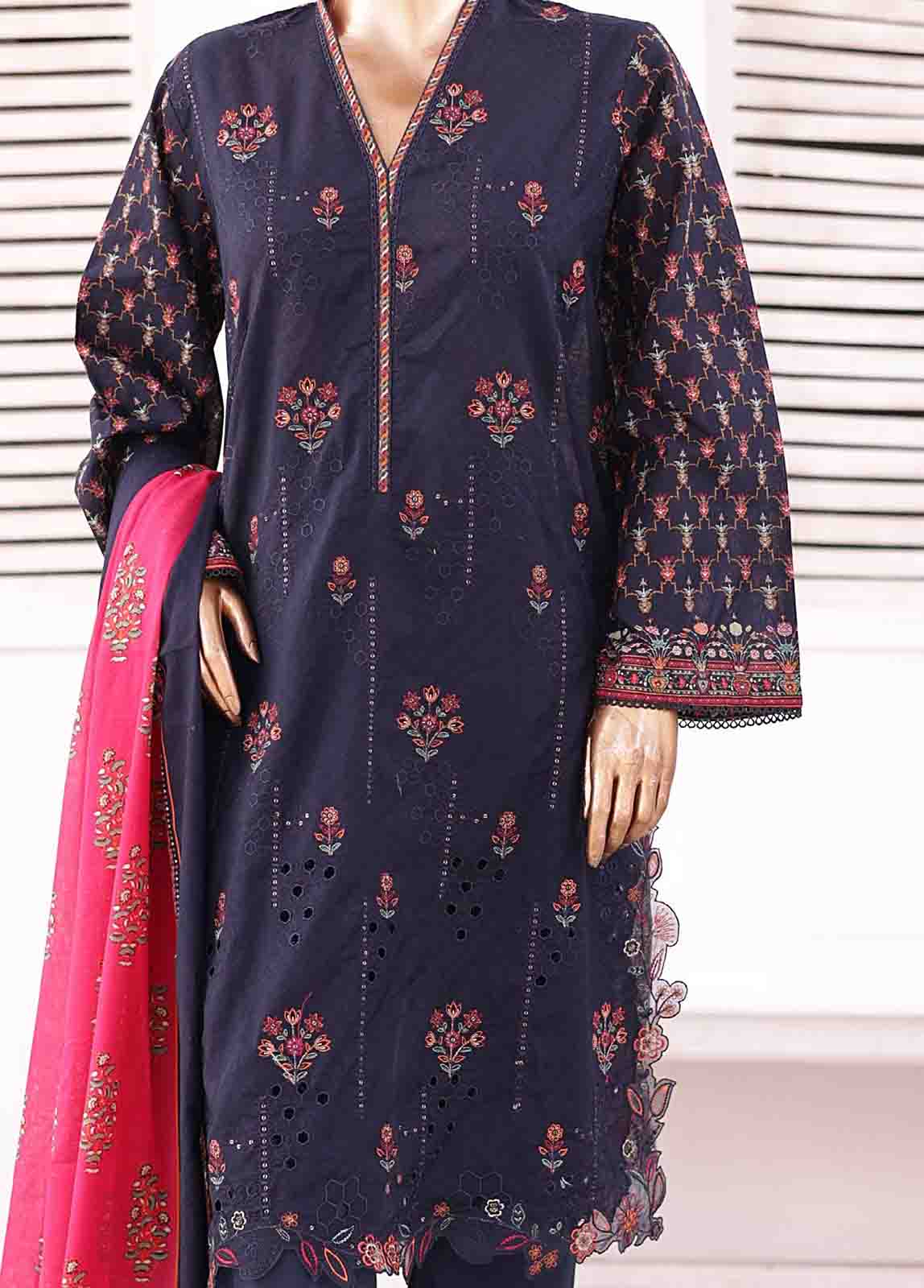Bin Saeed Fabric - SMEMB-004 - 3 Piece Embroidered Stitched Suit