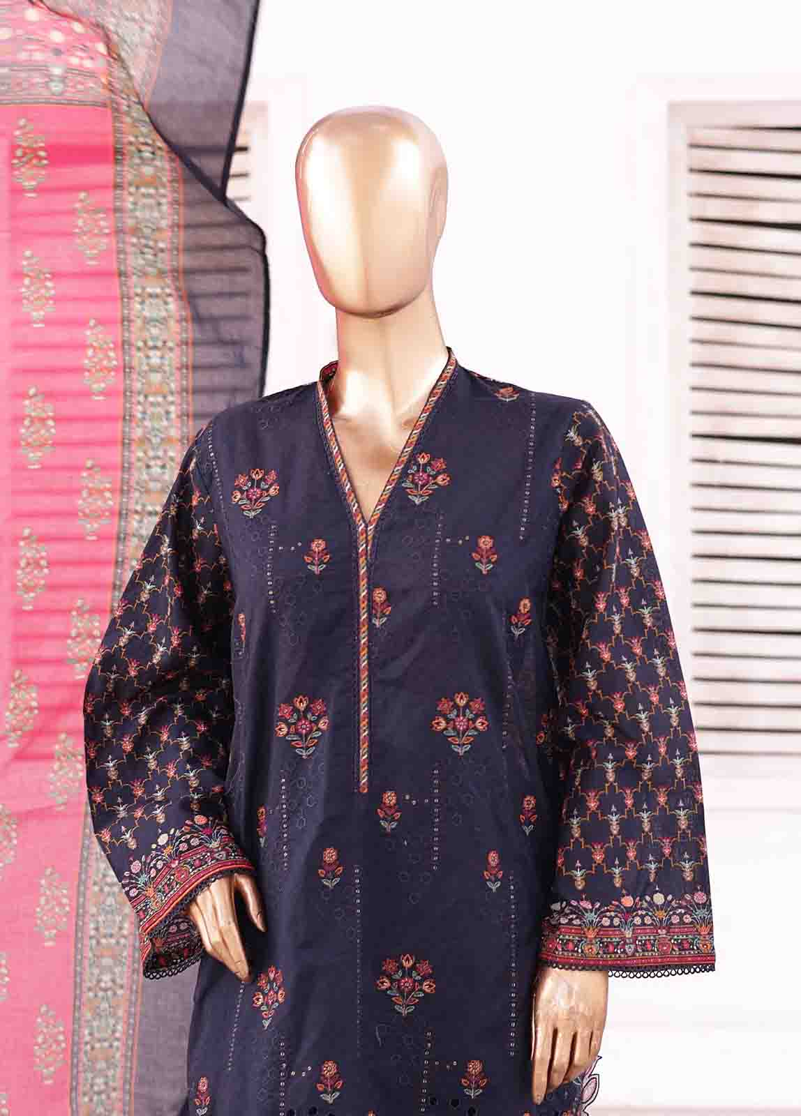 Bin Saeed Fabric - SMEMB-004 - 3 Piece Embroidered Stitched Suit