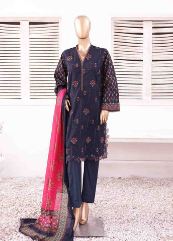 Bin Saeed Fabric - SMEMB-004 - 3 Piece Embroidered Stitched Suit