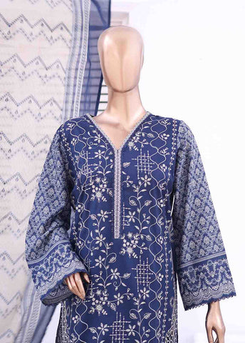 Bin Saeed Fabric - SMEMB-005- 3 Piece Embroidered Stitched Suit