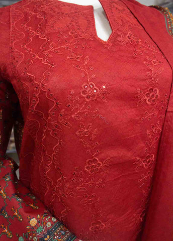 Bin Saeed Fabric - SMEMB-007- 3 Piece Embroidered Stitched Suit