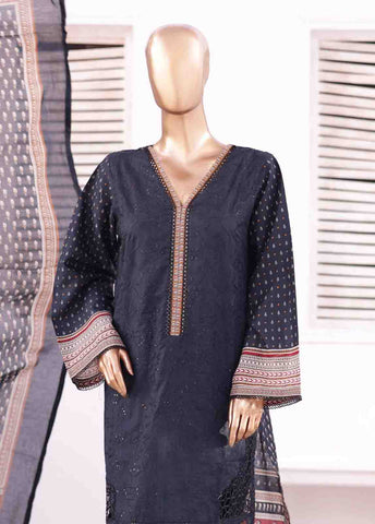 Bin Saeed Fabric - SMEMB-008 B- 3 Piece Embroidered Stitched Suit