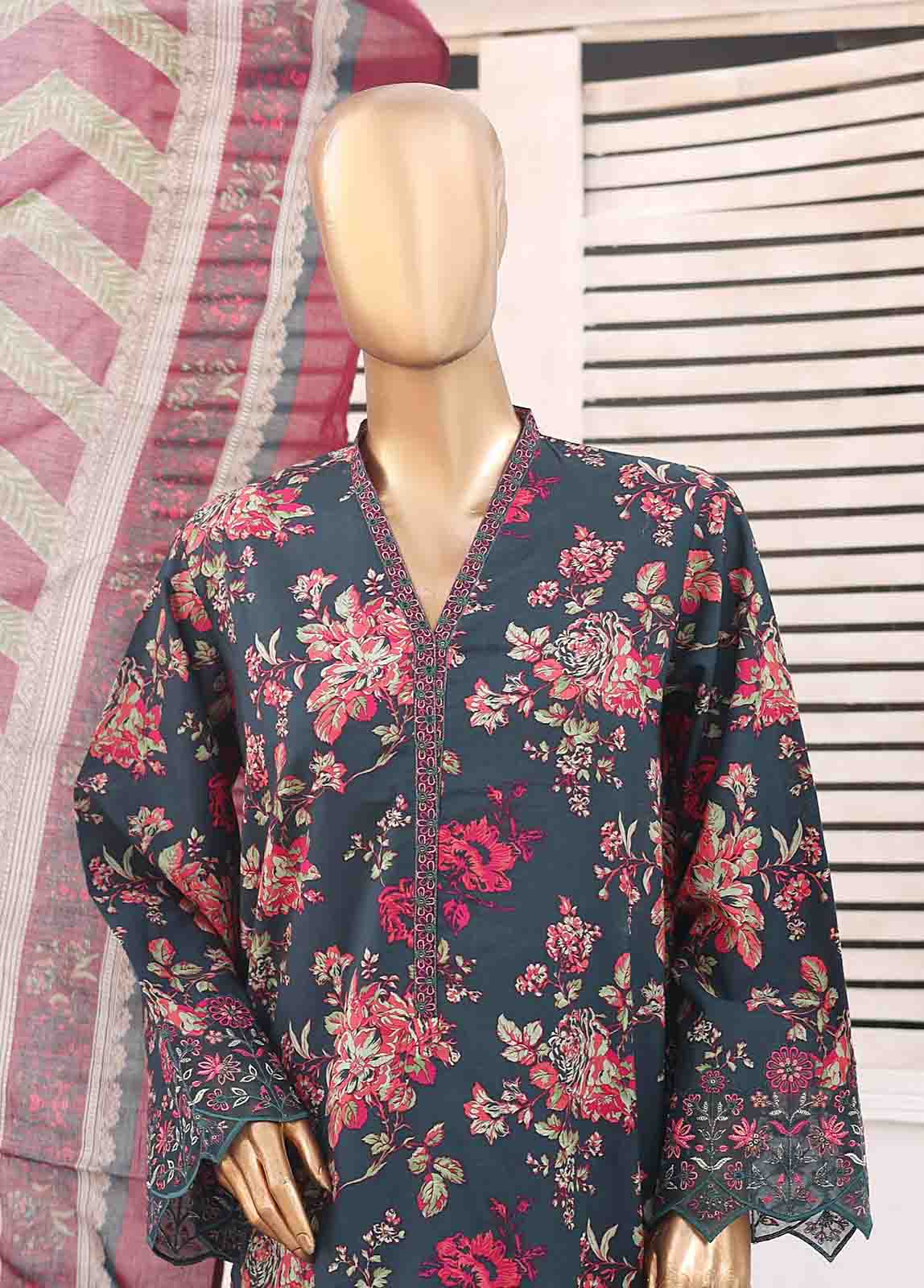 Bin Saeed Fabric - SMEMB-010- 3 Piece Embroidered Stitched Suit