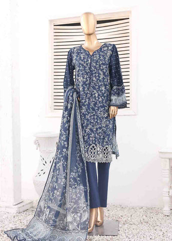 Bin Saeed Fabric - SMEMB-0100- 3 Piece Embroidered Stitched Suit