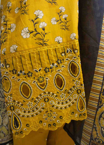 Bin Saeed Fabric - SMEMB-0102- 3 Piece Embroidered Stitched Suit