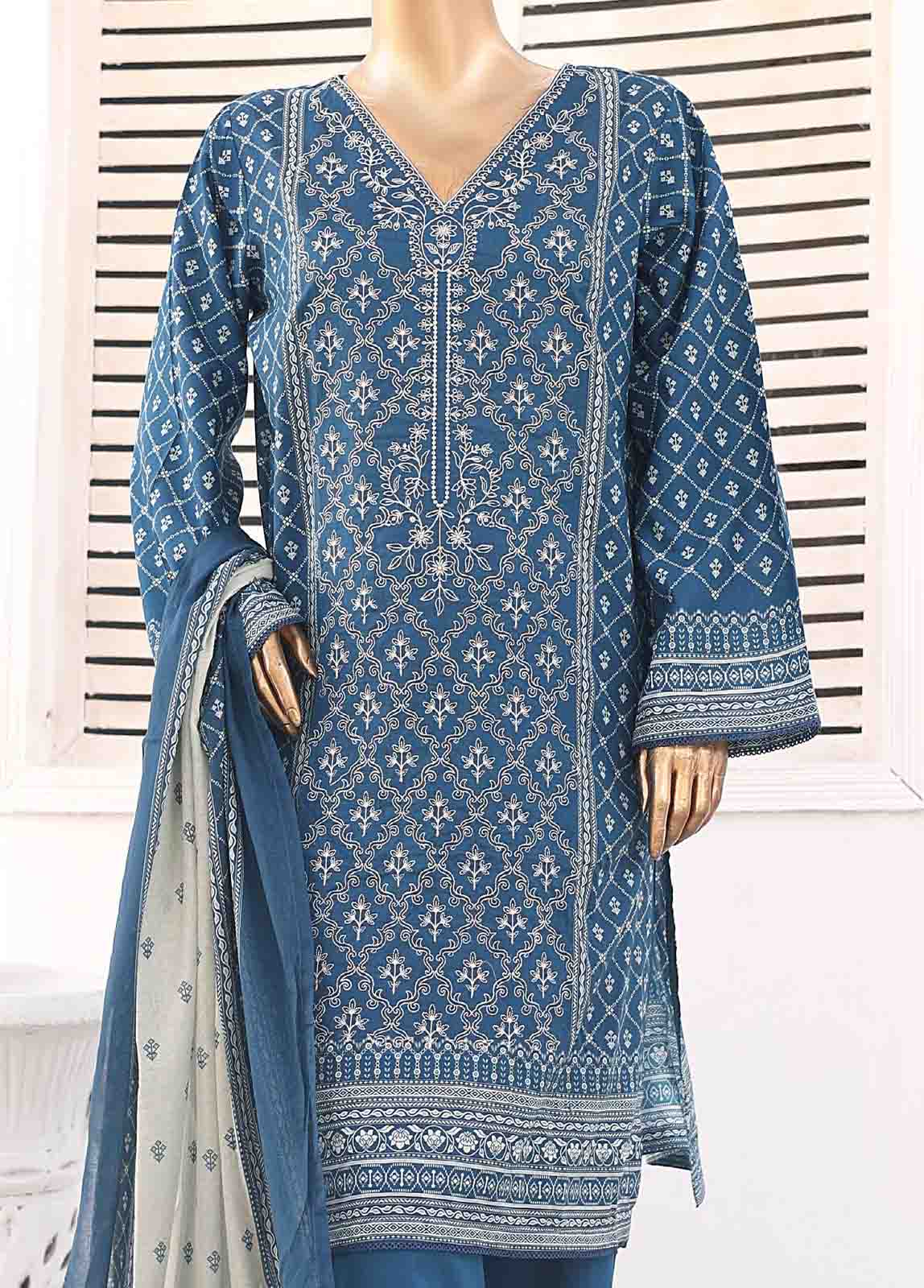 Bin Saeed Fabric - SMEMB-0105- 3 Piece Embroidered Stitched Suit