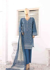 SMEMB-0105- 3 Piece Embroidered Stitched Suit