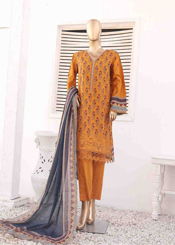 Bin Saeed Fabric - SMEMB-0106- 3 Piece Embroidered Stitched Suit