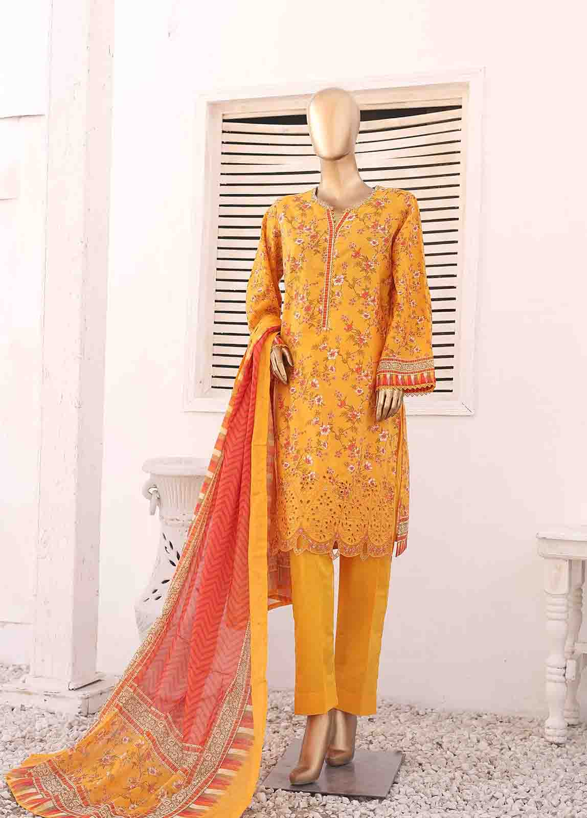 Bin Saeed Fabric - SMEMB-0108- 3 Piece Embroidered Stitched Suit