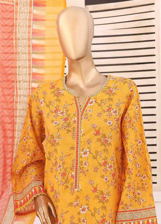 SMEMB-0108- 3 Piece Embroidered Stitched Suit