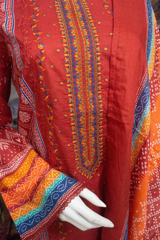 Bin Saeed Fabric - SMEMB-0111- 3 Piece Embroidered Stitched Suit