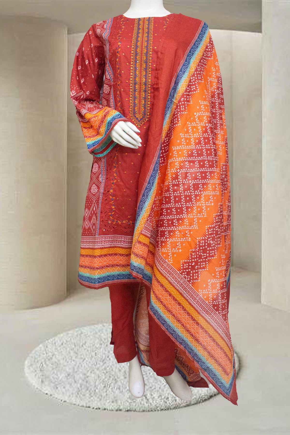 Bin Saeed Fabric - SMEMB-0111- 3 Piece Embroidered Stitched Suit