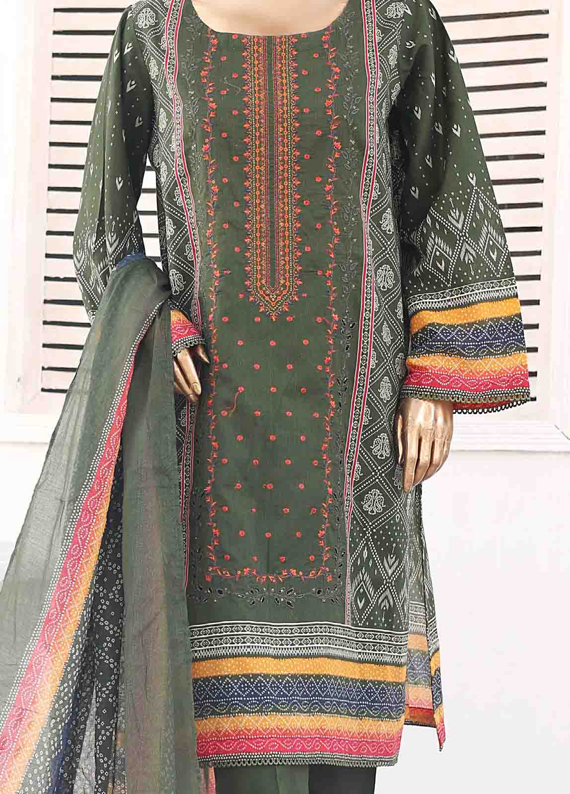 Bin Saeed Fabric - SMEMB-0112- 3 Piece Embroidered Stitched Suit