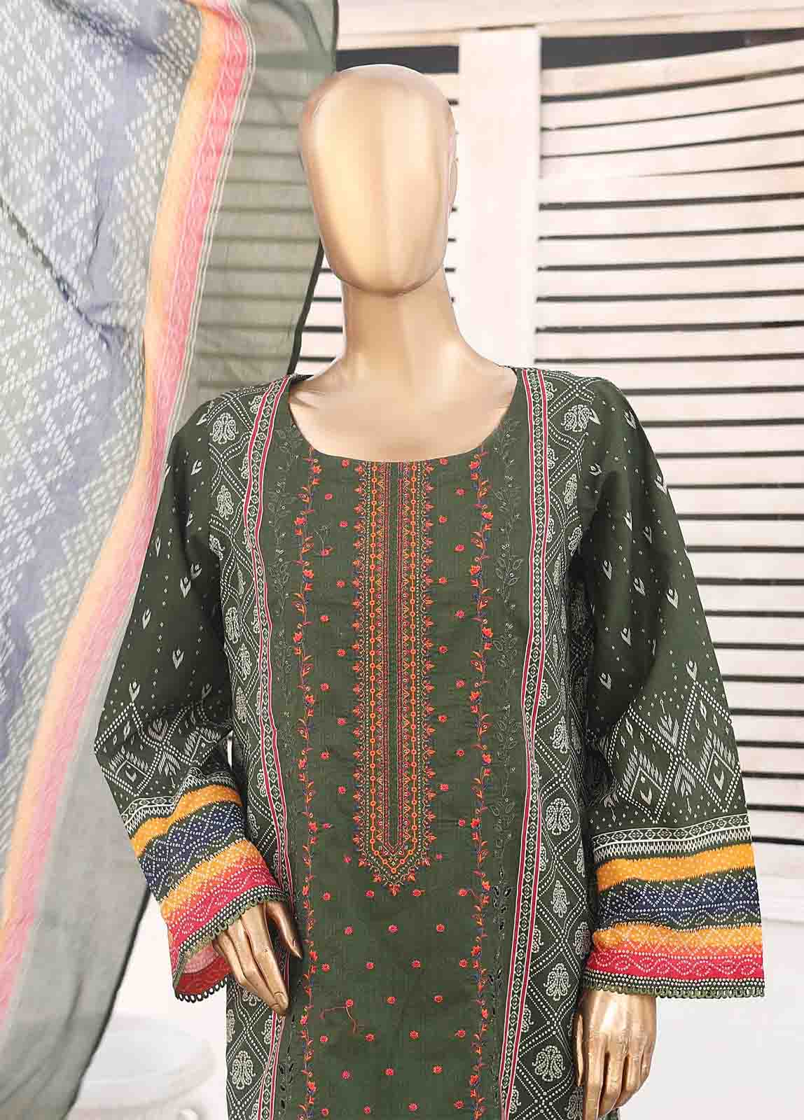 Bin Saeed Fabric - SMEMB-0112- 3 Piece Embroidered Stitched Suit