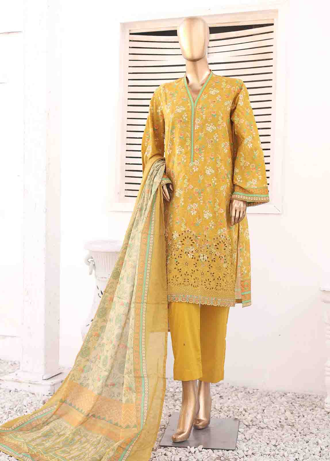 Bin Saeed Fabric - SMEMB-0113- 3 Piece Embroidered Stitched Suit