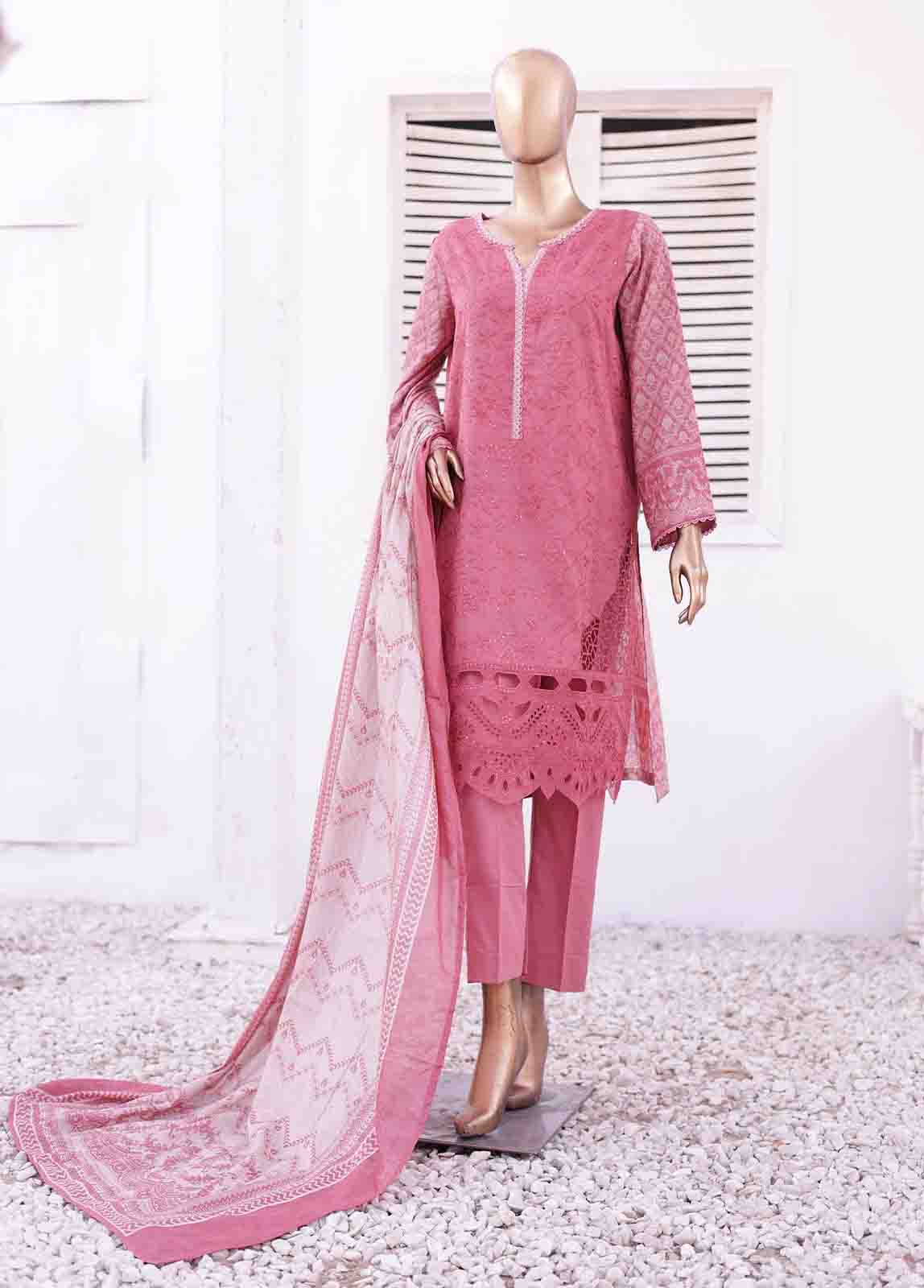 Bin Saeed Fabric - SMEMB-014 A- 3 Piece Embroidered Stitched Suit