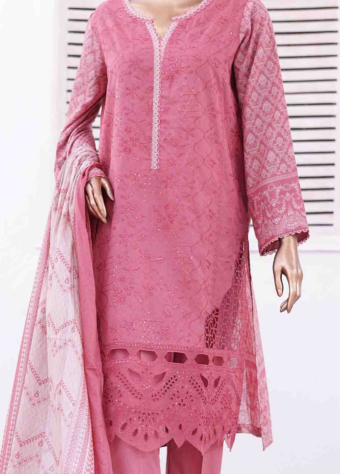 Bin Saeed Fabric - SMEMB-014 A- 3 Piece Embroidered Stitched Suit