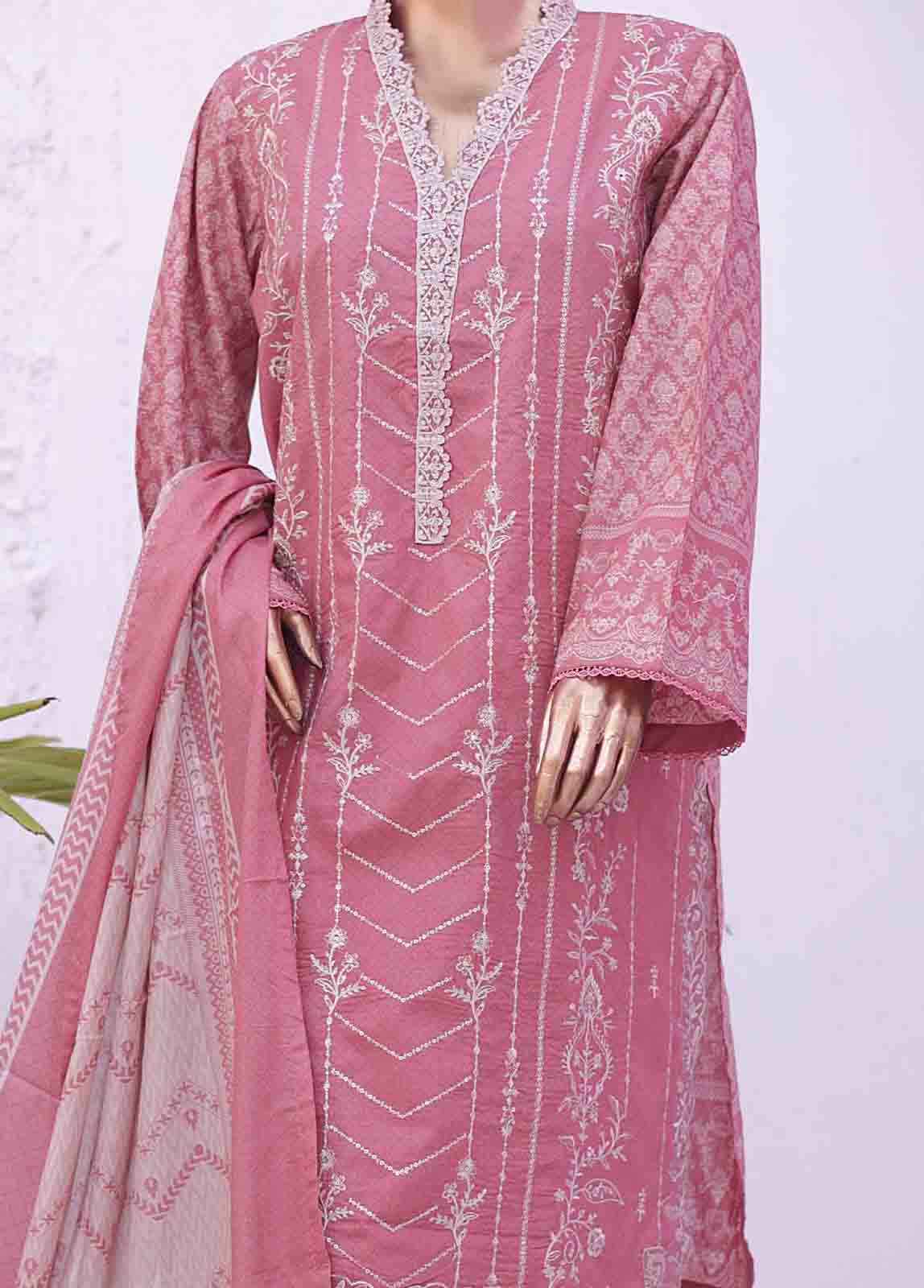 Bin Saeed Fabric - SMEMB-014 B- 3 Piece Embroidered Stitched Suit