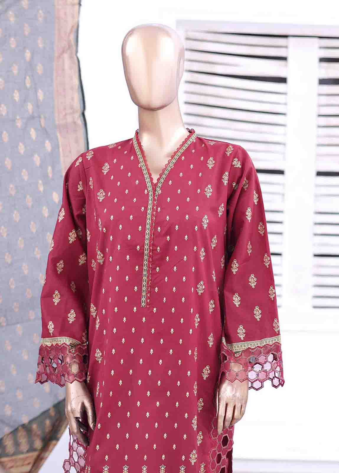 Bin Saeed Fabric - SMEMB-018- 3 Piece Embroidered Stitched Suit